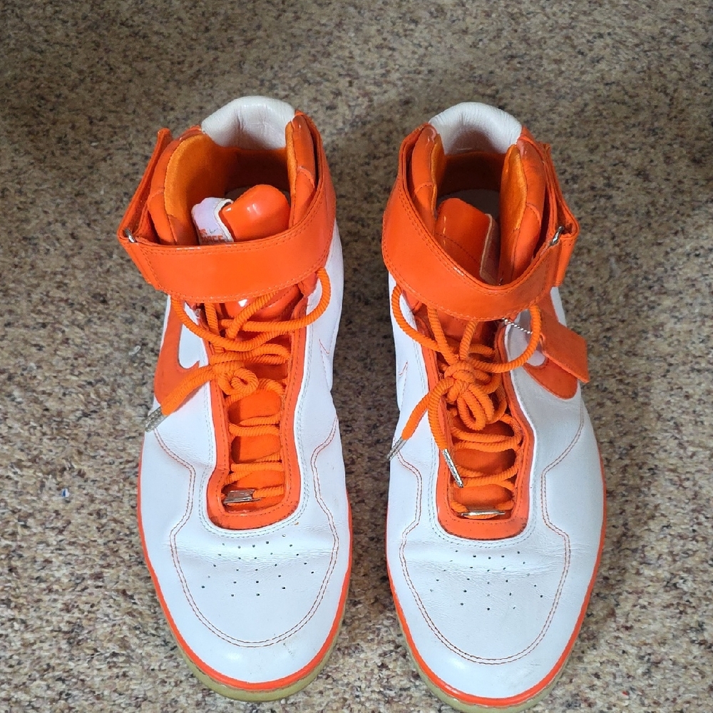 Nike Men's High-Top Sneakers - Orange and White